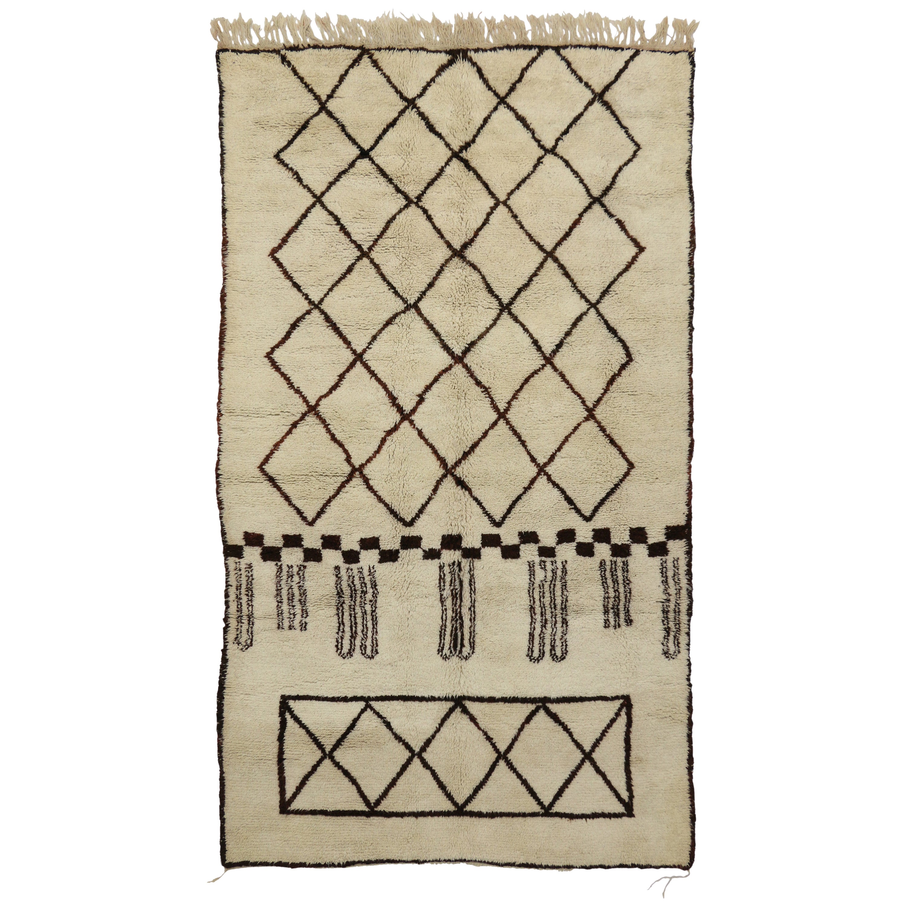 Contemporary Berber Moroccan Rug with Modern Silhouette and Jazz Age