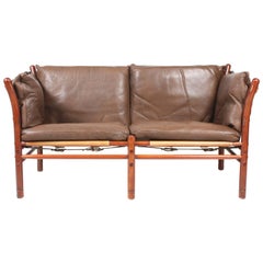 Ilona Sofa in Patinated Leather by Arne Norell