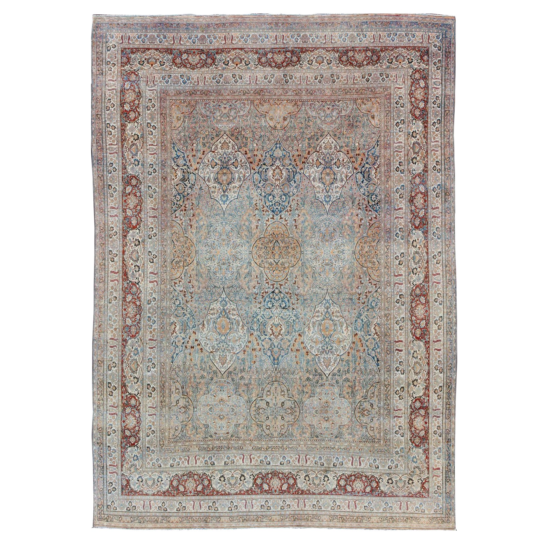 Antiker persischer Khorassan in All-Over Palmette & Vining Blume 11'10 x 16'4 im Angebot