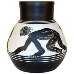 E.S. Eberle Ceramic Vase, "Men with Burdens of Various Sorts"