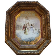 Antique Trimph Der Venus Royal Vienna Platter Framed Signed and W Bee Hive Marking