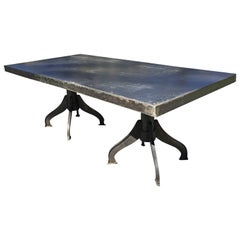 Amazing Industrial Heavy Steel Dining or Work Table