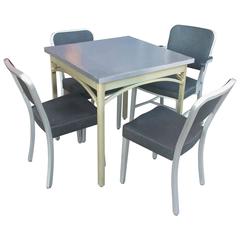 Mid-Century Brushed Aluminium Dining Set by GoodForm 4