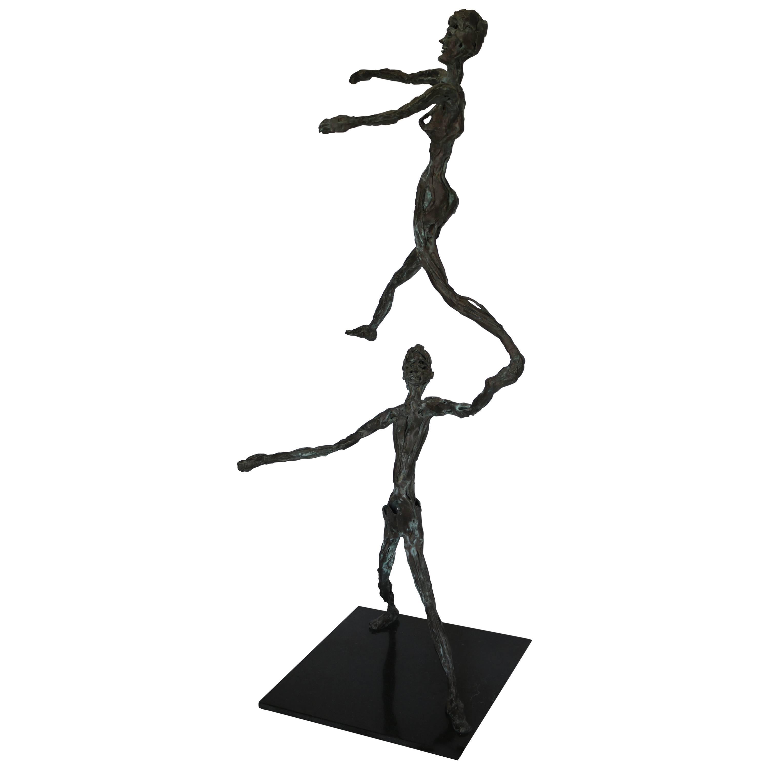 Large Mid-Century Modern Figurative Brutalist Bronze Sculpture