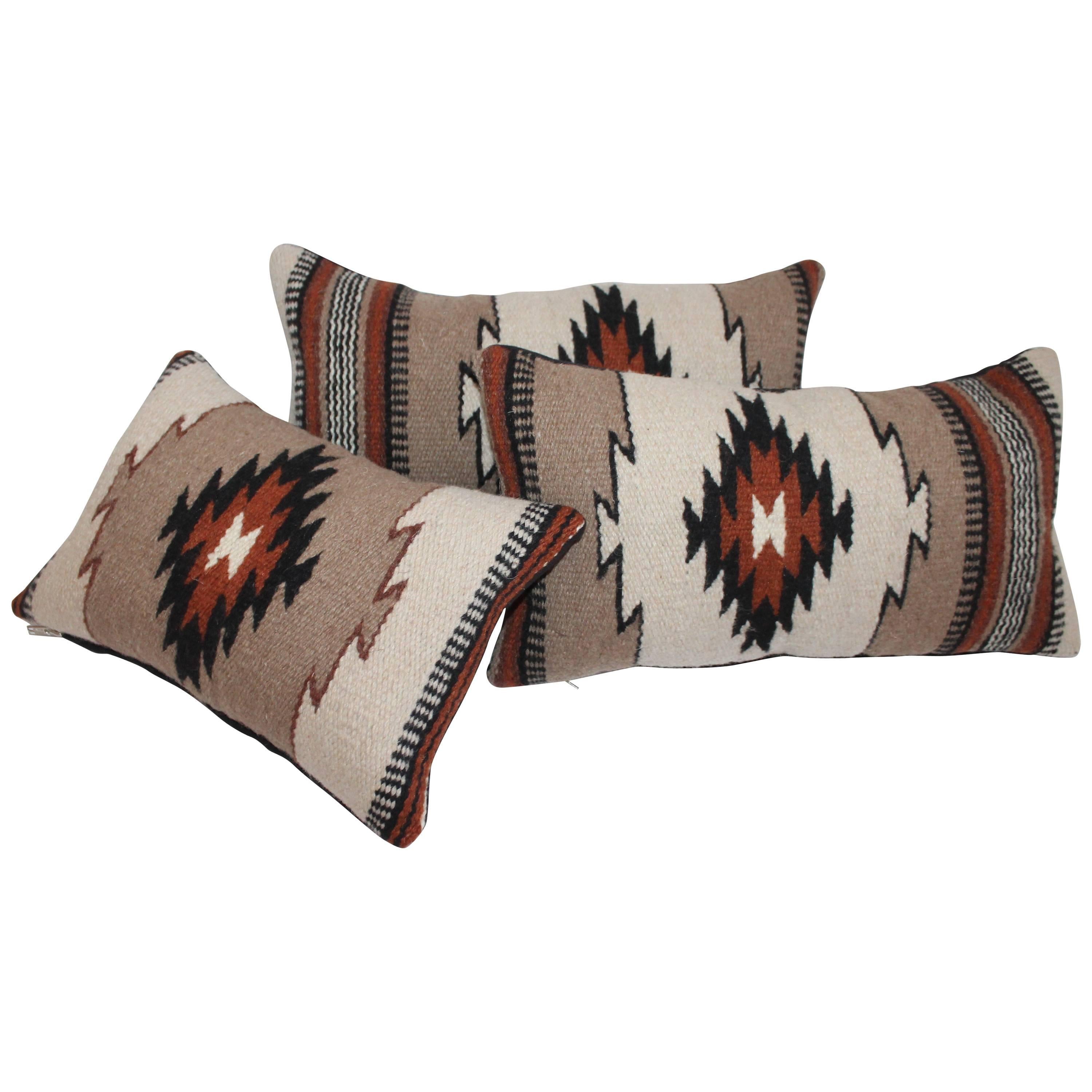 Group of Three Navajo Indian Weaving Kidney Pillows