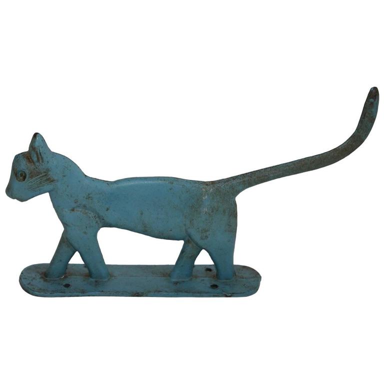 Original Blue Painted Iron Boot Scraper or Door Stop at 1stDibs