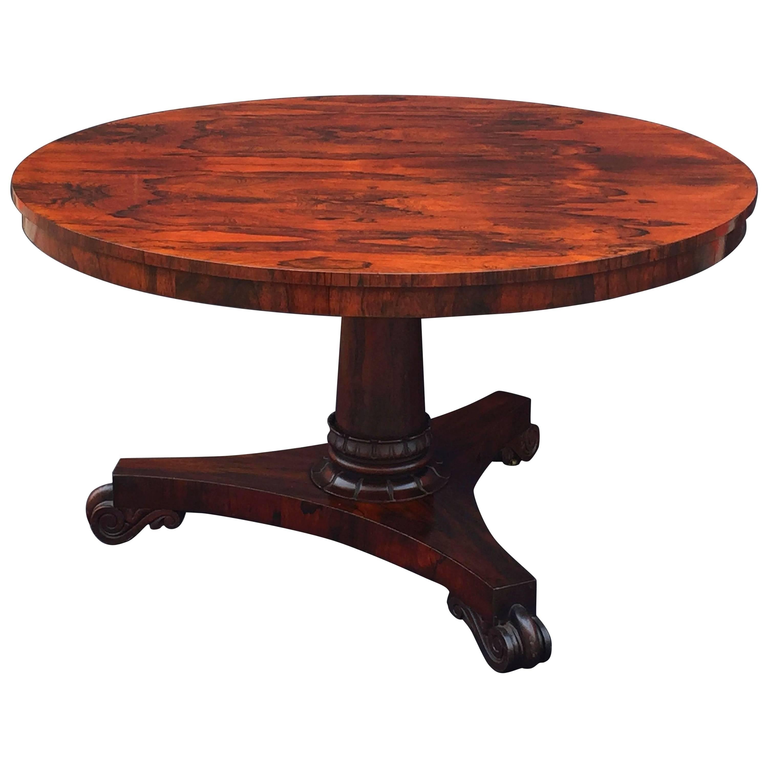 English William IV Centre Table of Rosewood, circa 1830s