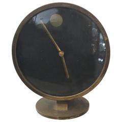 Retro Mid-Century Modern Nathan George Horwitt Howard Miller Nelson Style Brass Clock