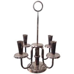 Vintage Mid-Century Modern Parzinger Style Georges Briard Silver Candelabra Centretable