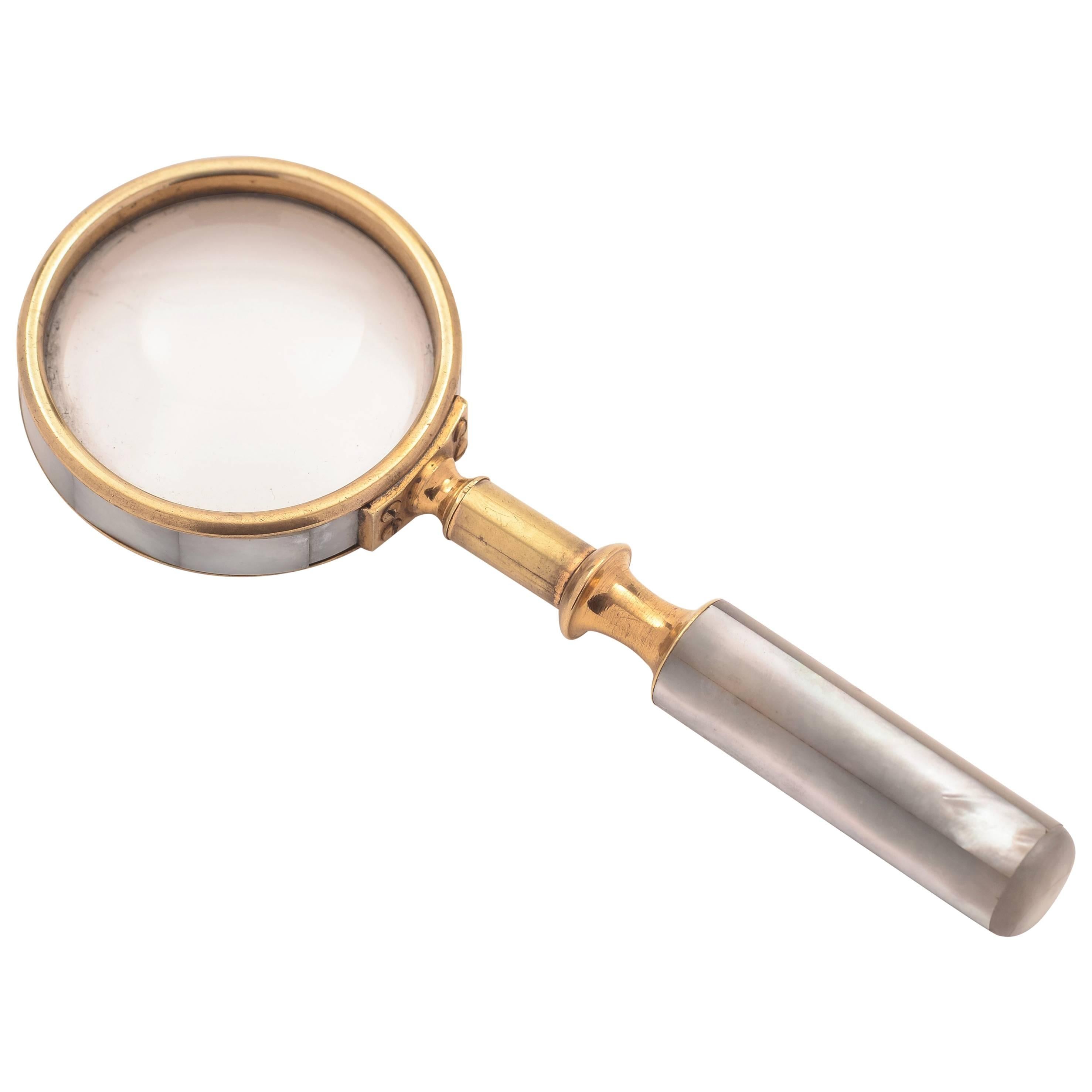 20th Century Edwardian Mother of Pearl Magnifying Glass