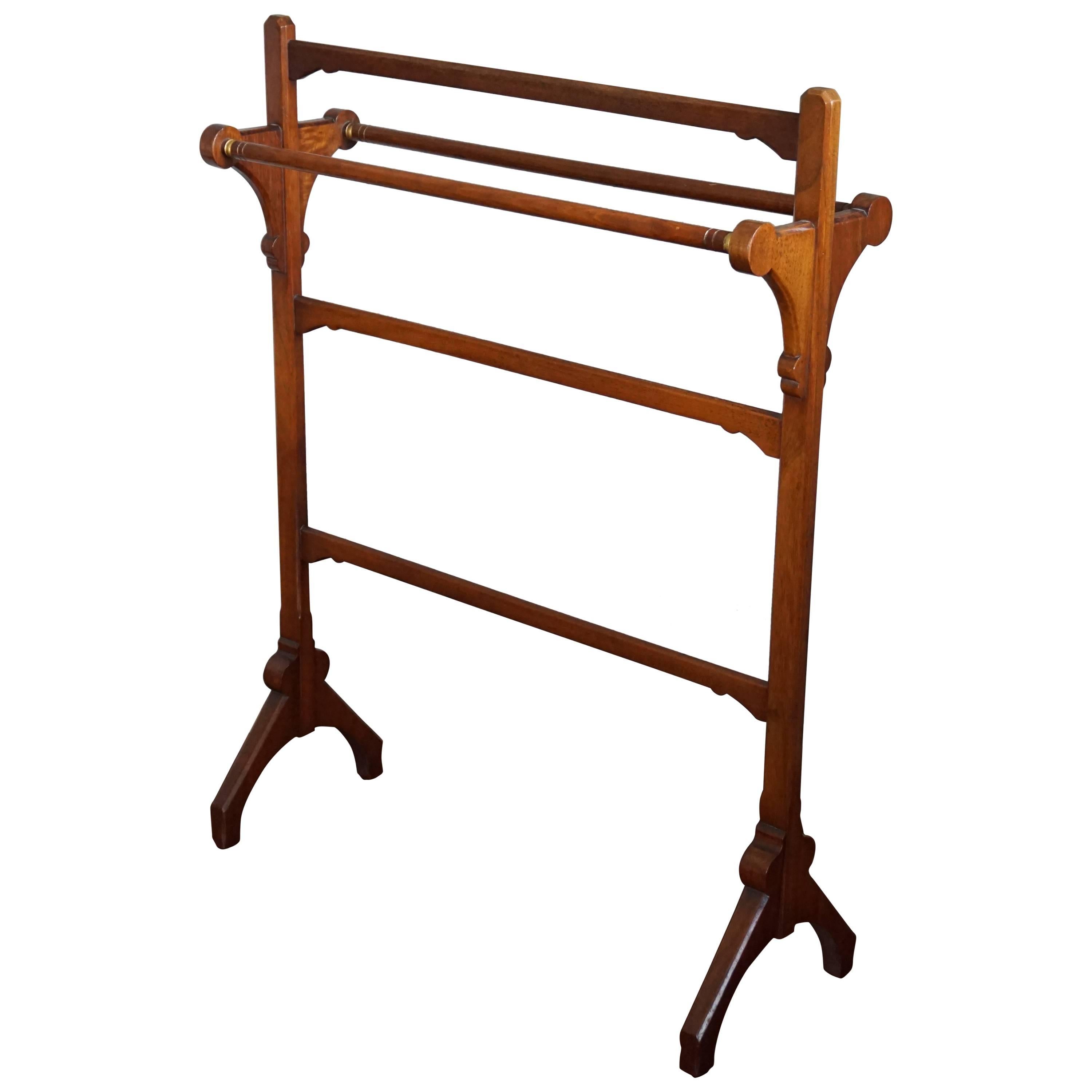 Arts & Crafts Walnut Towel Rack by Gillow & Co Attributed to Bruce James Talbert