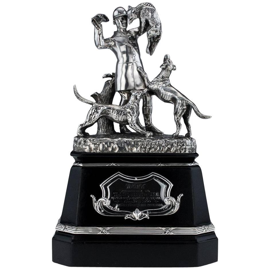 19th Century Victorian Solid Silver Hunting Trophy, Elkington, circa 1894