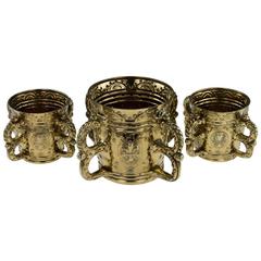 Antique Victorian Solid Silver Gilt Three Wine Coolers, Garrard, circa 1880 8