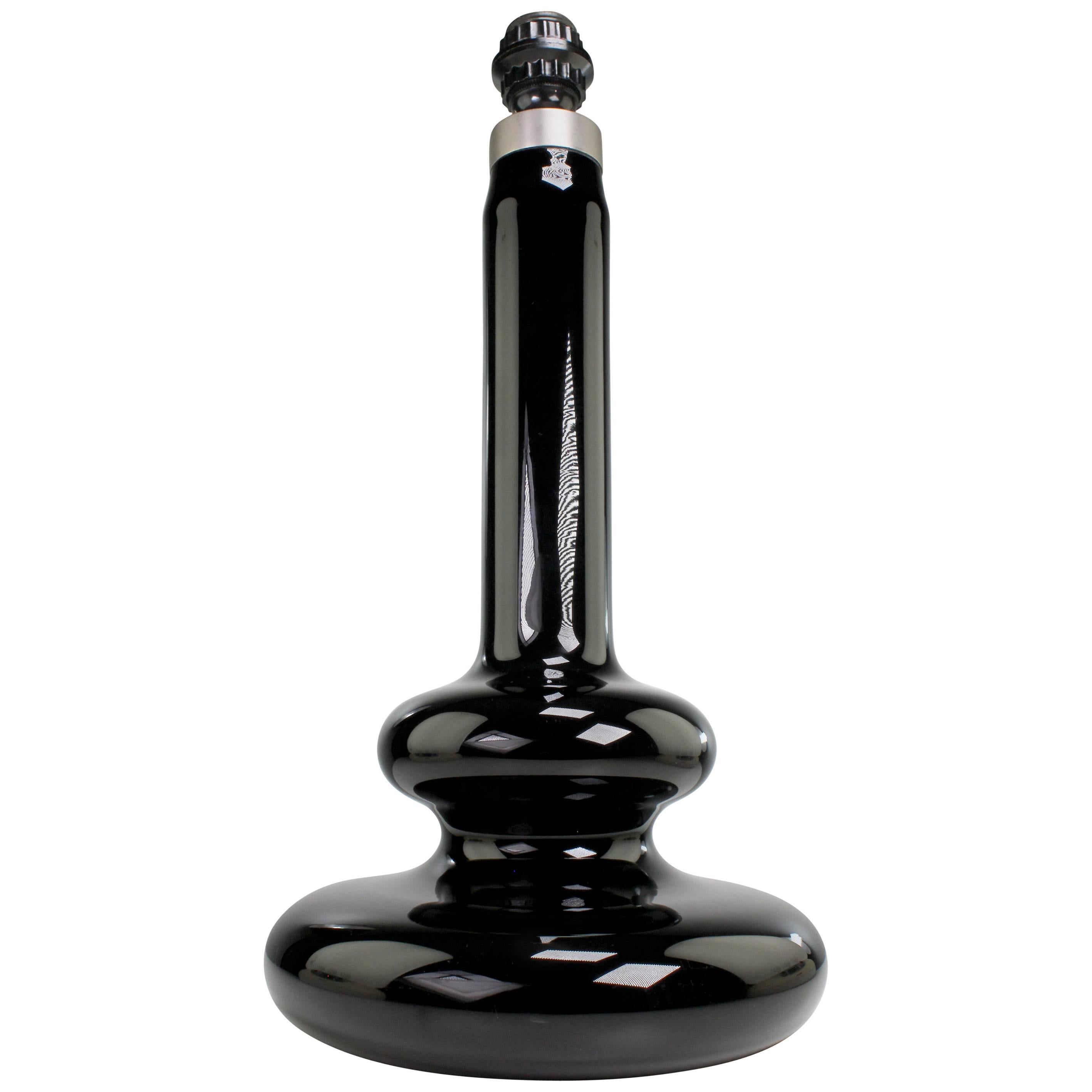 Holmegaard Monumental Modern Black Glass Lamp, 1978 For Sale