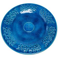 Kahler Danish Modern Turquoise Blue Carmen Centrepiece or Wall Decoration, 1950s