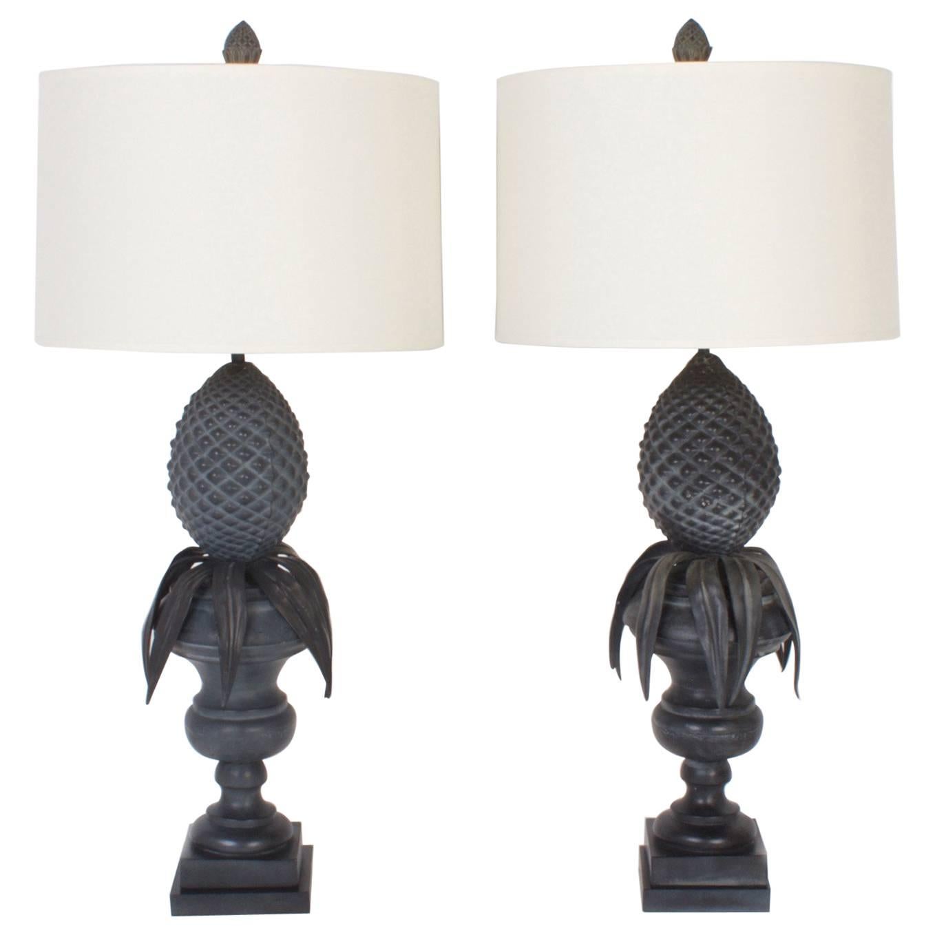 Pair of Mid-Century Pineapple Lamps