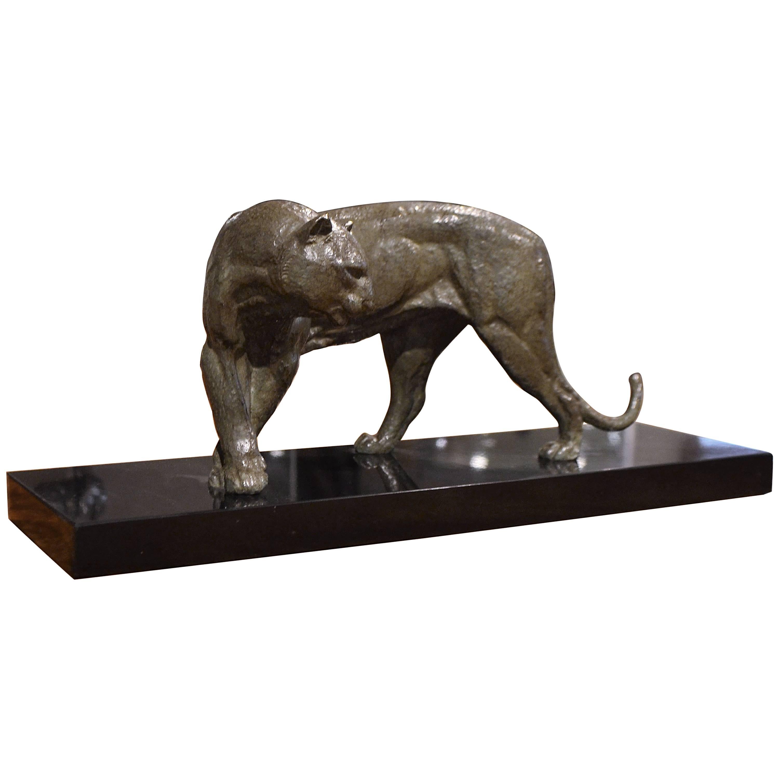 Irenee Rochard Art Deco Bronze Panther For Sale
