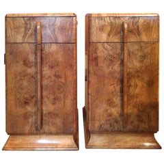 Art Deco Pair of Bedside Cabinets
