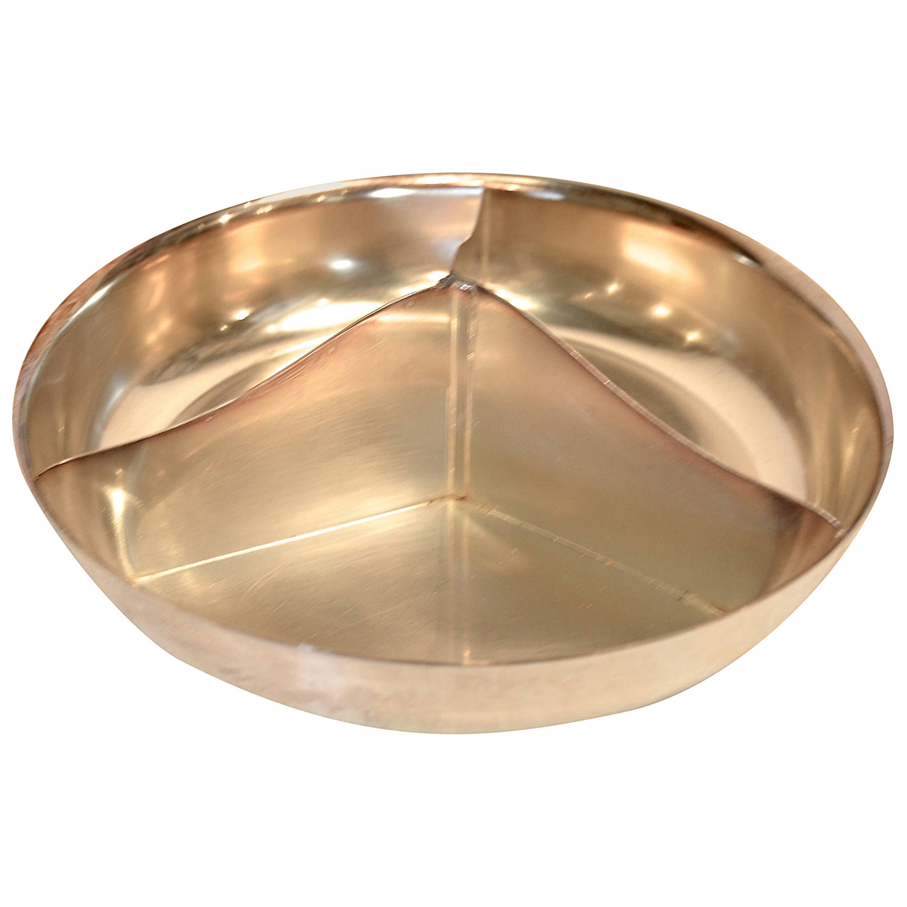 Silver Divided Snack Bowl For Sale