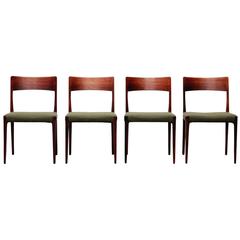 Model No.77 Rosewood Dining Chairs, Niels O. Møller for J.L. Møller, Set of Four