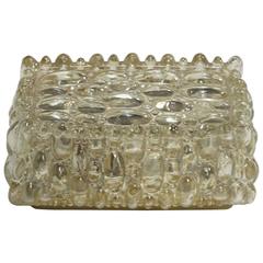 Rectangular Amber Bubble Glass Sconce or Flush Mount