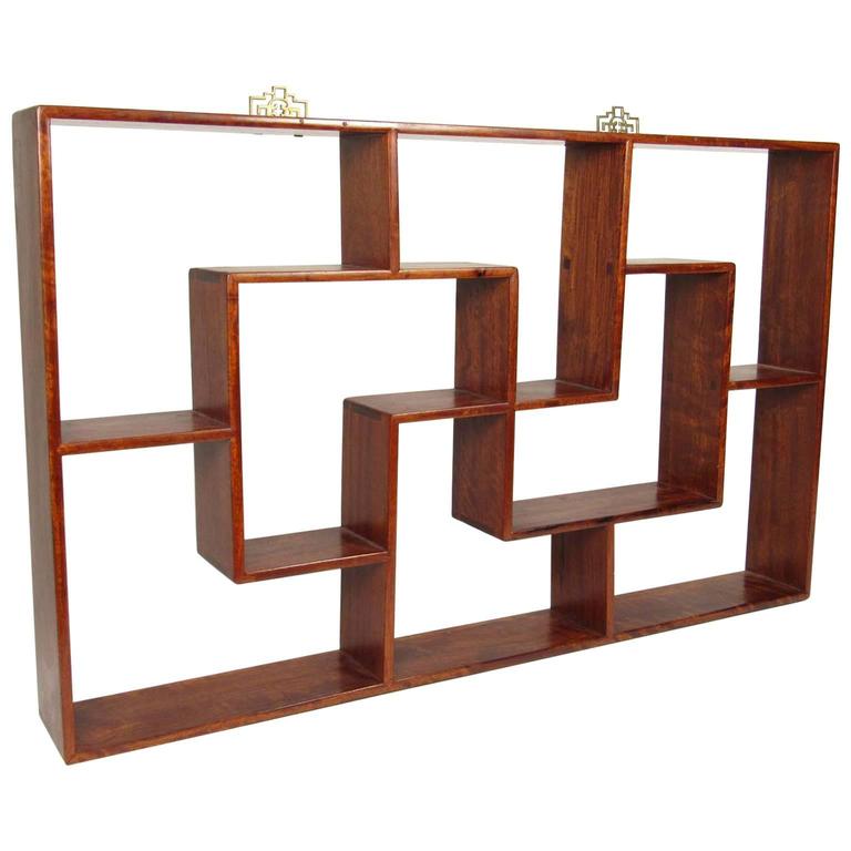 Chinese Rosewood Curio Wall Shelf For Sale at 1stdibs