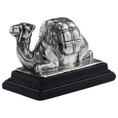 Antique Edwardian Solid Silver Novelty Camel Box, London, circa 1904