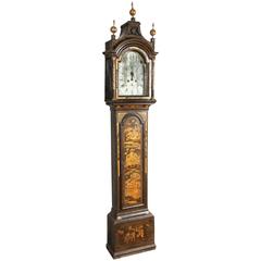 18th Century Green Lacquer and Chinoiserie Decorated Longcase Clock 4