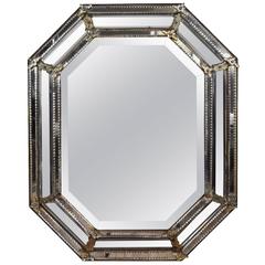 Antique Italian, Venetian, Octagonal Mirror, Mid to 3rd Quarter 19th Century