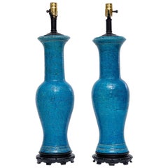 Pair of Tall Bitossi Lamps by Aldo Londi