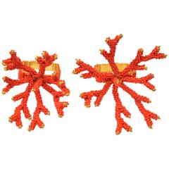 Set of 11 Coral Napkin Rings