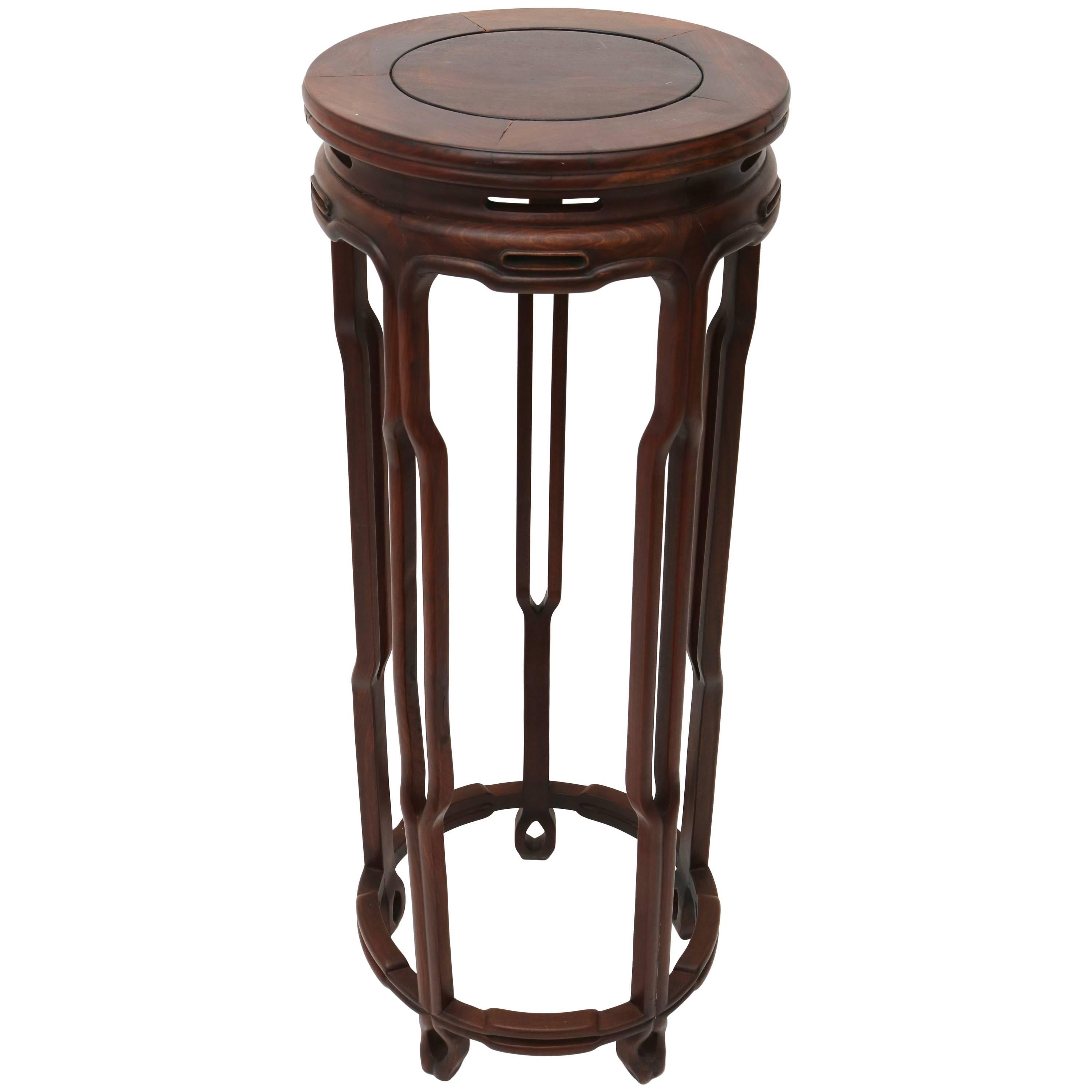 Circular-Form Chinese Rosewood Pedestal