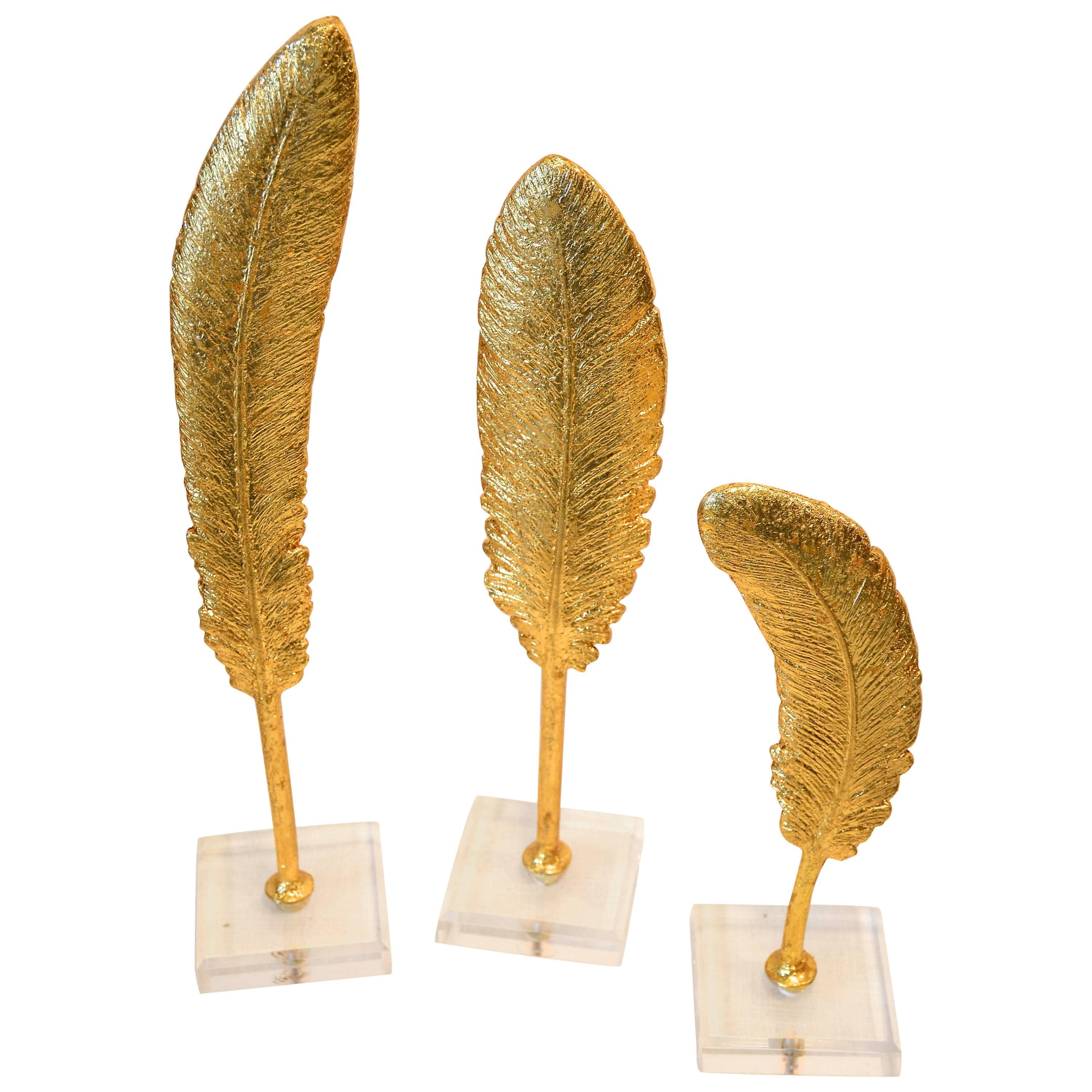 Trio of Gold Feathers For Sale