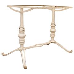 Vieille table bistro en fonte pour pâtissier base de console de salle à manger bureau à caissons