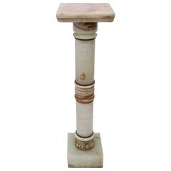 Neoclassical Revival Style Onyx and Bronze Pedestal