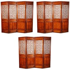 Set of 12 Brown 18th Century Chinese Geometrically Carved Panels 8