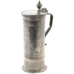 18th Century German Pewter Shooting Award Tankard 6