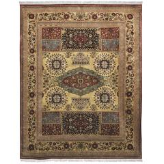Antique Heriz Design Silk Carpet