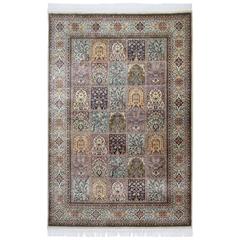 Antique Handwoven Silk Pile Carpet