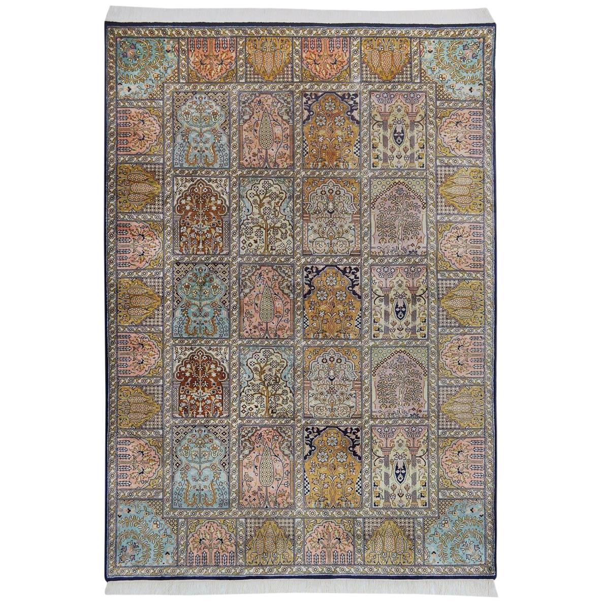 Handwoven Silk Pile Carpet For Sale
