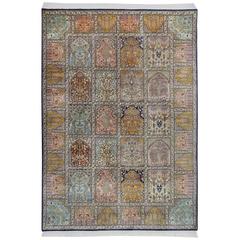 Antique Handwoven Silk Pile Carpet