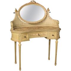 Vintage 20th Century Italian Painted Dressing Table in Louis XVI Style