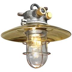Late Century Iron, Brass and Glass Explosion Proof Industrial Pendant 1
