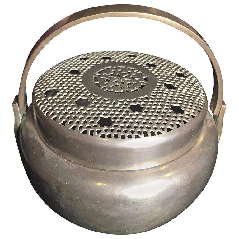 China Antique Metal Hand Warmer and Incense Burner, 19th Century at