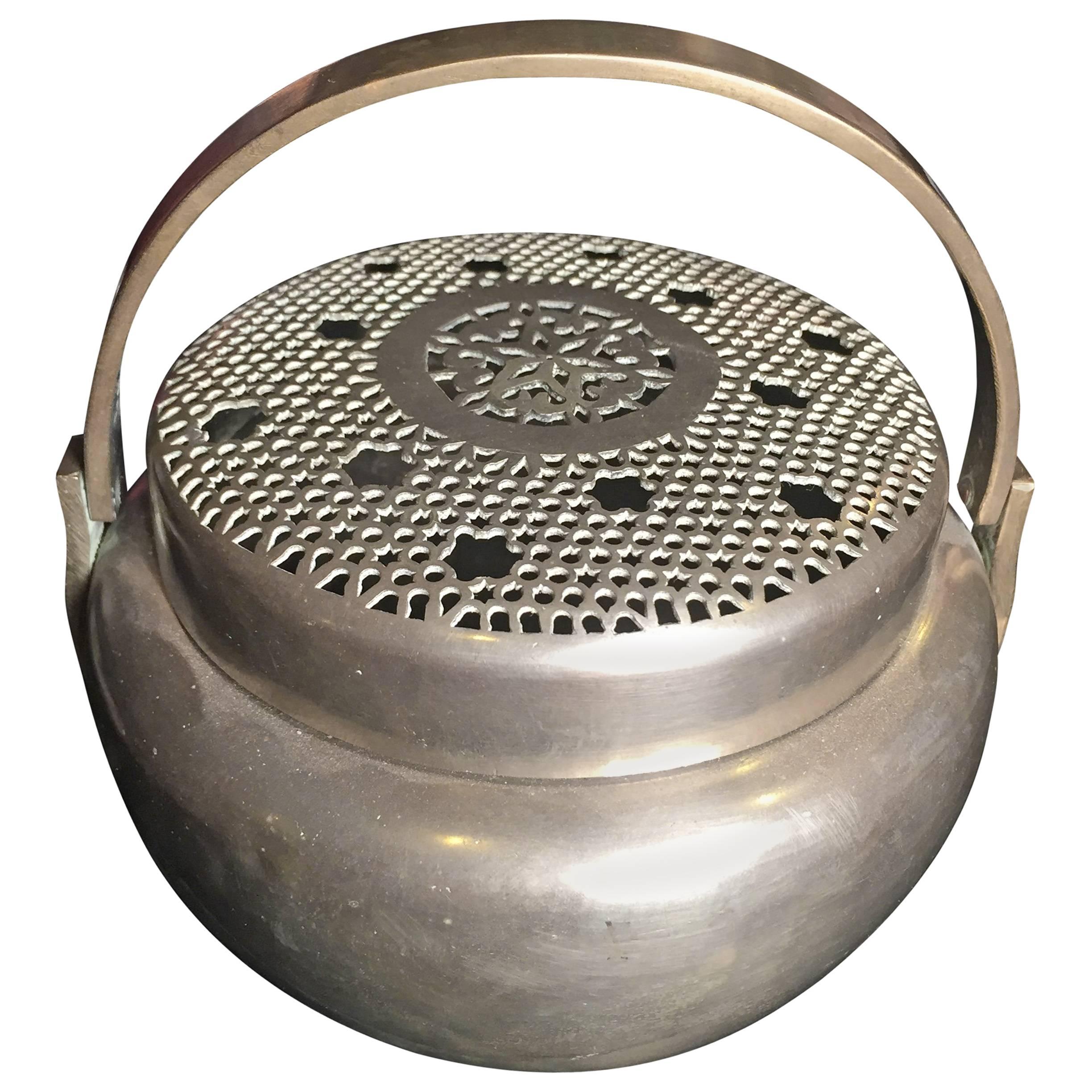 China Antique Metal Hand Warmer and Incense Burner, 19th Century