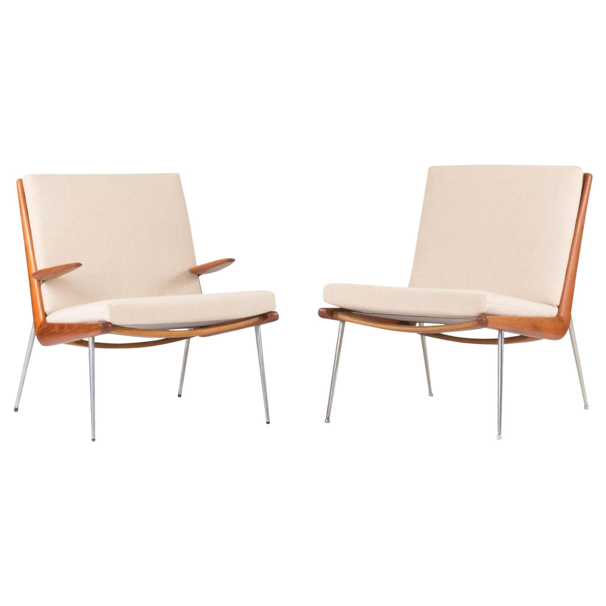 Pair of "Boomerang" Lounge Chairs by Peter Hvidt and Orla Møllgaard-nielsen