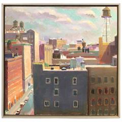 Oil Painting of West Side New York City by William Barnes