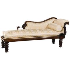 19th Century George IV Late Regency Period Rosewood Chaise Longue 1