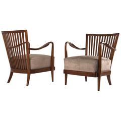 Pair of Impressive Armchairs in the Style of Paolo Buffa, Italy, 1950s