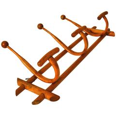 Wall-Mounted Coat Rack in Bentwood